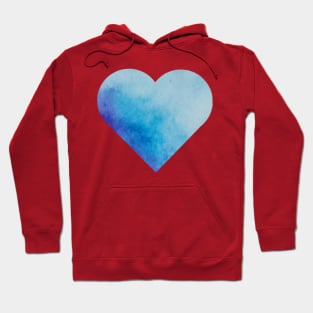 Light blue watercolor heart Hoodie